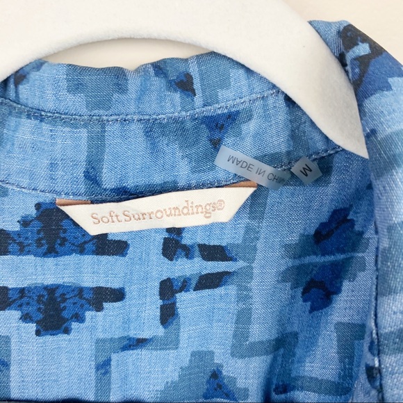 Soft Surroundings Blue Chambray Yuman Aztec Tunic Size M - Picture 5 of 8